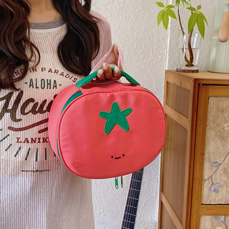 Tomato Shaped Makeup Bag – Waterproof Nylon Cosmetic & Toiletry Organizer