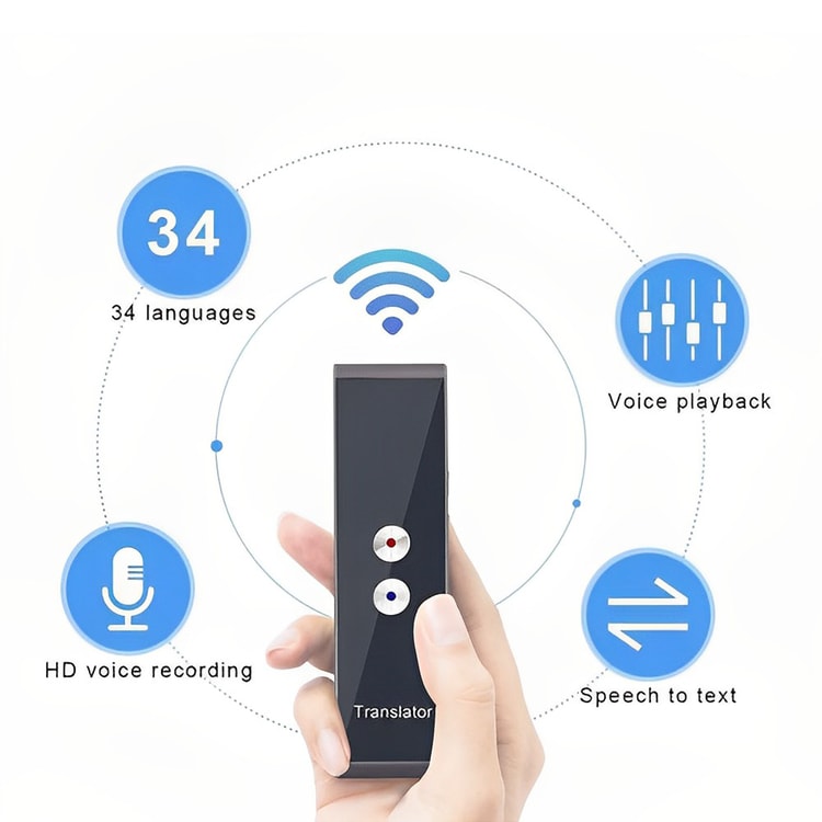 Pocket Size Multi-Language Portable Smart Voice Translator - User-Friendly, Efficient, and Easy-to-Use