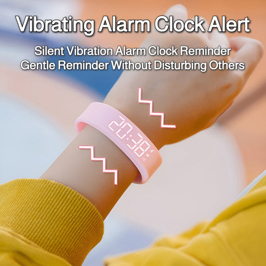 VibeTrack Silent Alarm Fitness Watch with Pedometer for Students & Active Lifestyles