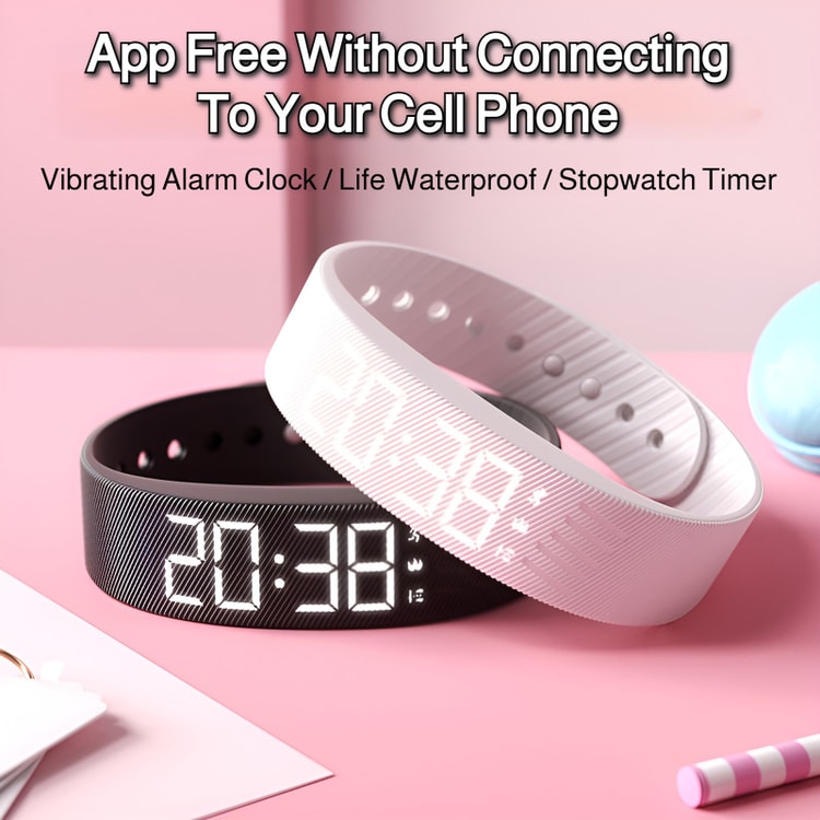 VibeTrack Silent Alarm Fitness Watch with Pedometer for Students & Active Lifestyles