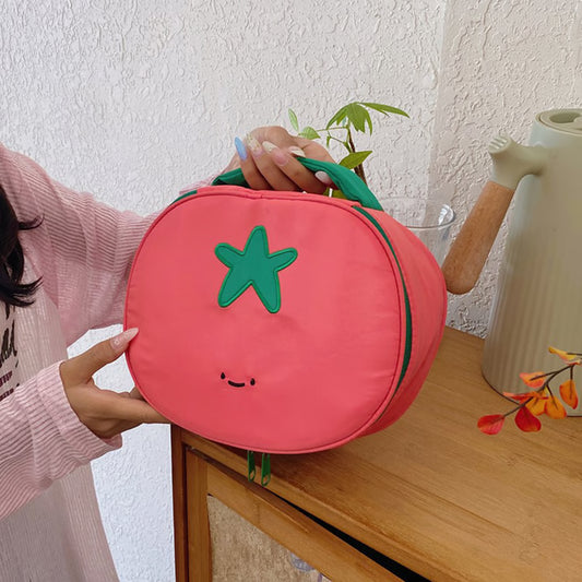 Tomato Shaped Makeup Bag – Waterproof Nylon Cosmetic & Toiletry Organizer