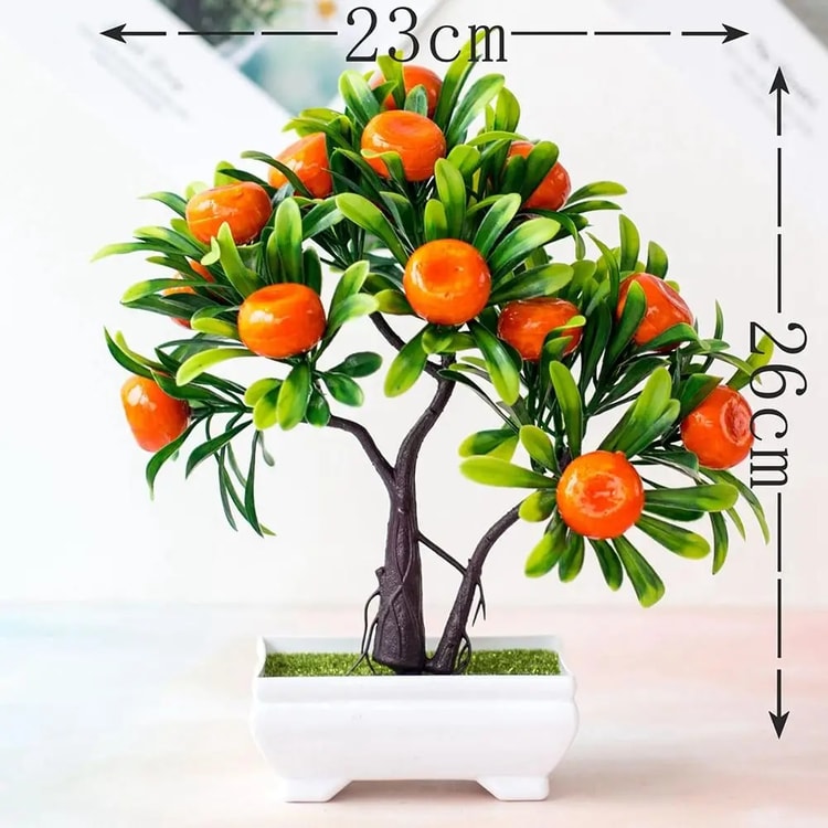 Orange Tree Bonsai: Artificial Office & Home Decor