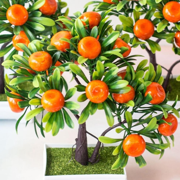 Orange Tree Bonsai: Artificial Office & Home Decor
