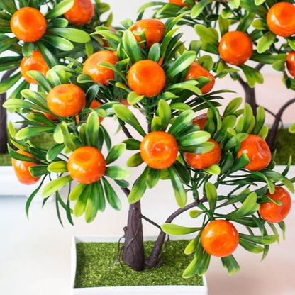 Orange Tree Bonsai: Artificial Office & Home Decor