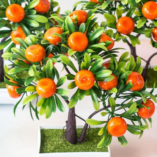 Orange Tree Bonsai: Artificial Office & Home Decor